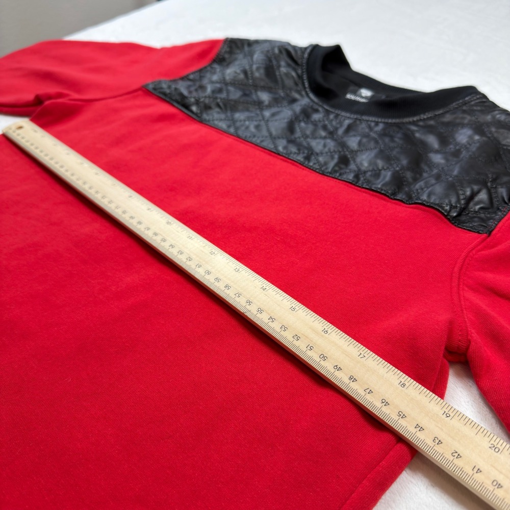 Southpole Sweatshirt Boys XL Red‎ Black Quilted Faux Leather Accents Excellent - Picture 5 of 10